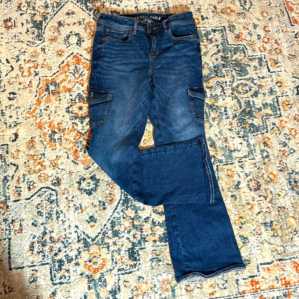 AE cargo style bootcut jeans